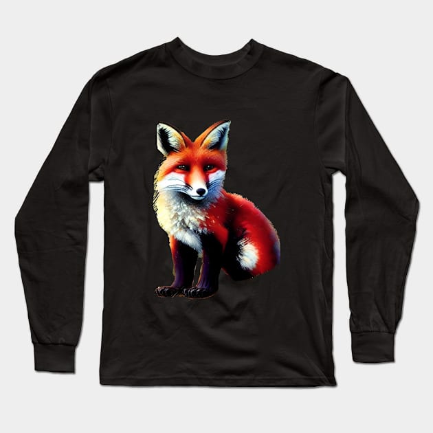 CUTE FOX CUB CUT OUT Long Sleeve T-Shirt by sailorsam1805